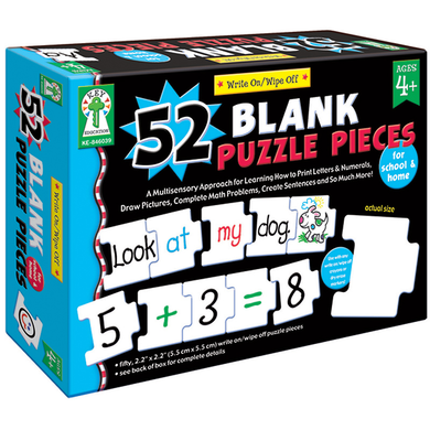 Write-On/Wipe-Off: 52 Blank Puzzle Pieces - Partner-2-Play