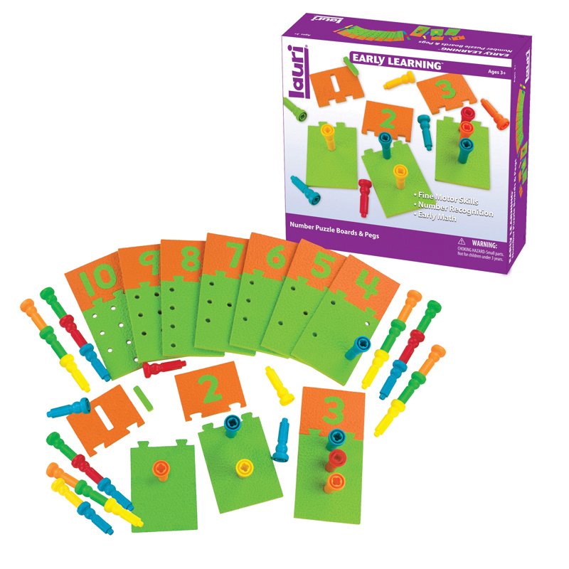 PlayMonster Number Puzzle Boards and Pegs. Early years - Partner-2-Play